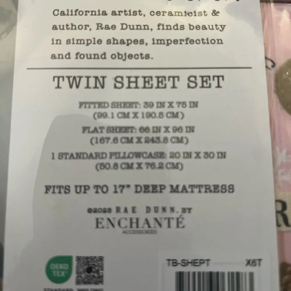 Rae Dunn Sweet Holiday Pink Twin Sheet Set